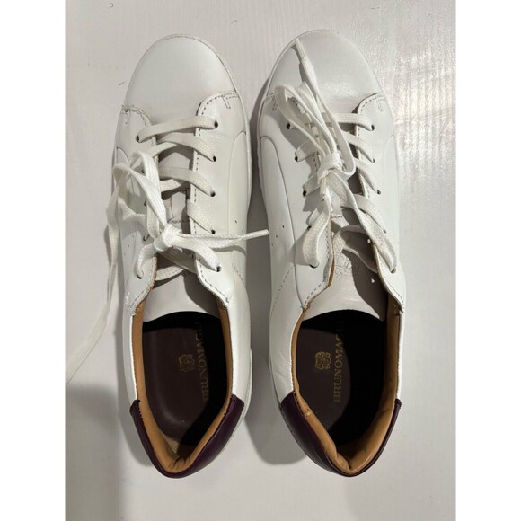 Bruno Magli Mens Lace Up Round Toe Low Top Sneakers White Leather Size 7 - Picture 2 of 11